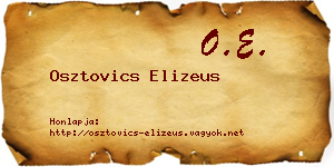 Osztovics Elizeus névjegykártya
